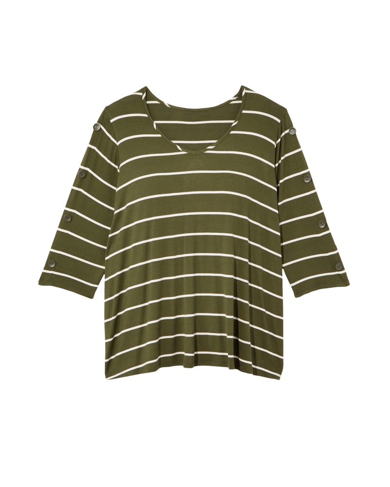 Front of plus size Brady Button-Sleeve Tee by Molly&Isadora | Dia&Co | dia_product_style_image_id:120045